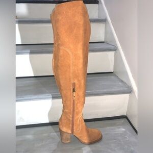KELSI DAGGER Tan Suede Heels Tall Boots Women’s 7WC